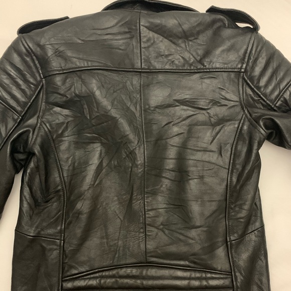 DEADWOOD Recycled women leather jacket, designer - Picture 3 of 13